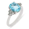 Anillo de oro blanco, aguamarina y diamantes de 2.21 quilates