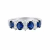 Anillo de oro blanco con diamantes 0,34 quilates y zafiros 1.78 quilates