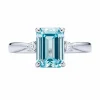 Anillo de oro blanco con diamantes 0,15 quilates y aguamarina 2,00 quilates