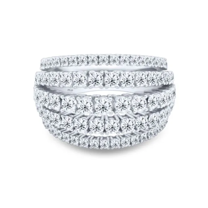 Anillo de oro blanco y diamantes talla brillante 2.63 quilates