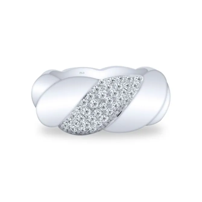 Anillo de oro blanco y diamantes talla brillante 0.69 quilates