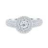 Anillo de oro blanco y diamantes talla brillante 0.96 quilates