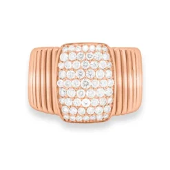 Anillo de oro rosa con diamantes talla brillante 0,96 quilates