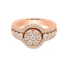 Anillo de oro rosa con diamantes talla brillante 1,24 quilates