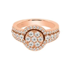 Anillo de oro rosa con diamantes talla brillante 1,24 quilates