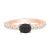 Anillo de oro rosa con diamantes blancos 0,68 quilates y diamante negro 0,89 quilates