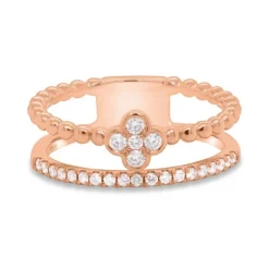 Anillo de oro rosa con diamantes 0.22 quilates