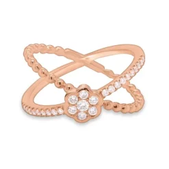 Anillo de oro rosa con diamantes 0.28 quilates