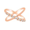 Anillo de oro rosa con diamantes talla brillante 0,37 quilates