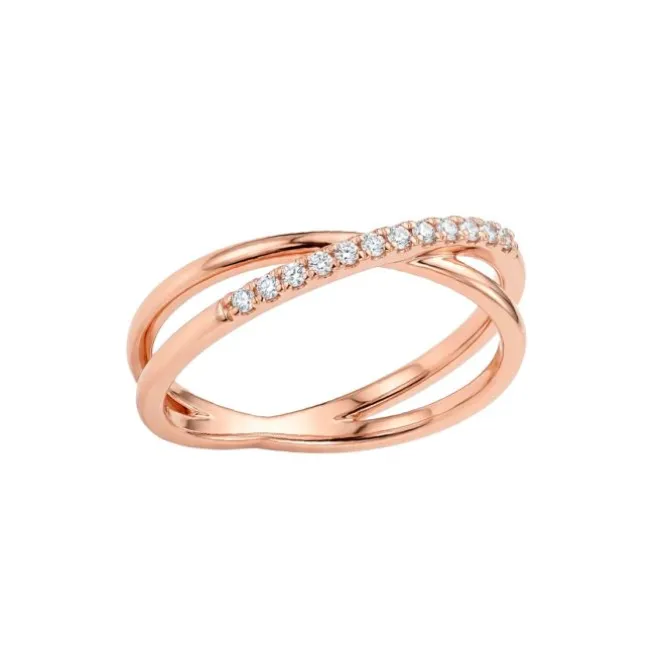 Anillo de oro rosa con diamantes 0.08 quilates