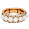 Anillo de oro rosa, perlas y diamantes