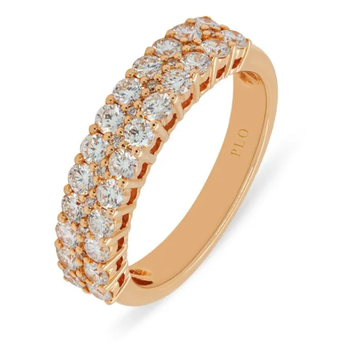 Anillo de oro rosa y diamantes talla brillante 1.11 quilates