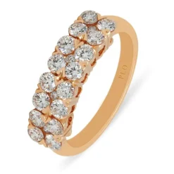 Anillo de oro rosa y diamantes talla brillante 1.13 quilates