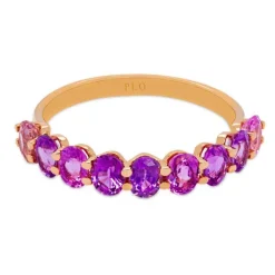 Anillo de oro rosa y zafiros rosas ovalados