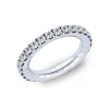 Anillo elástico de oro blanco y diamantes