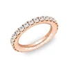 Anillo elástico de oro rosa y diamantes 1.28 quilates