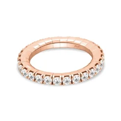 Anillo elástico de oro rosa y diamantes 1.28 quilates