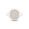 Anillo esmalte blanco con oro rosa y diamantes 0,49 quilates