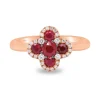 Anillo oro rosa con diamantes 0.18 quilates y rubíes 0.76 quilates