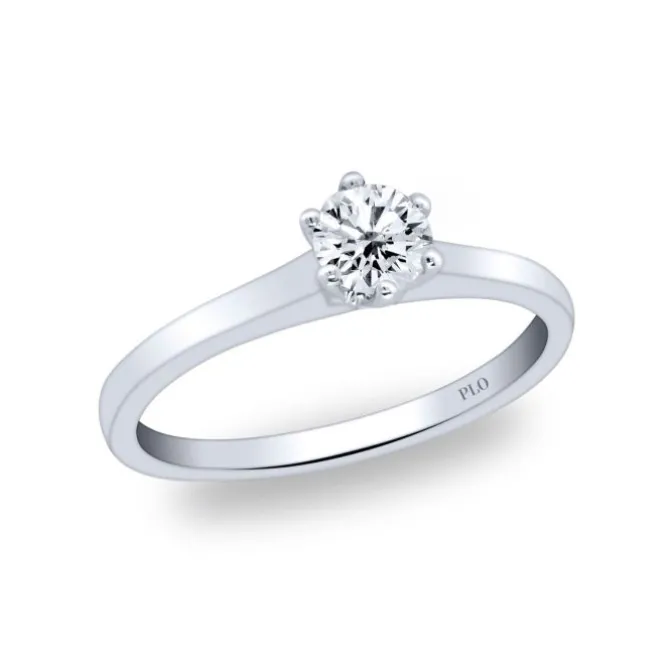 Anillo solitario de oro blanco y diamante de 0.40 quilates