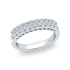 Anillo solitario de oro blanco y diamantes de 0.51 quilates