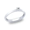 Anillo solitario de oro blanco y diamantes de 0.13 quilates
