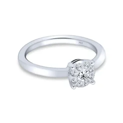 Anillo solitario de oro blanco y diamantes de 0.27 quilates