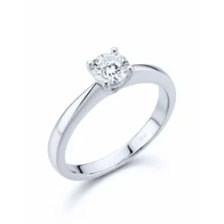 Anillo solitario de oro blanco con diamante 0.27 quilates