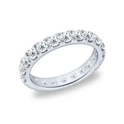 Anillo tipo alianza de oro blanco y diamantes de 1.75 quilates