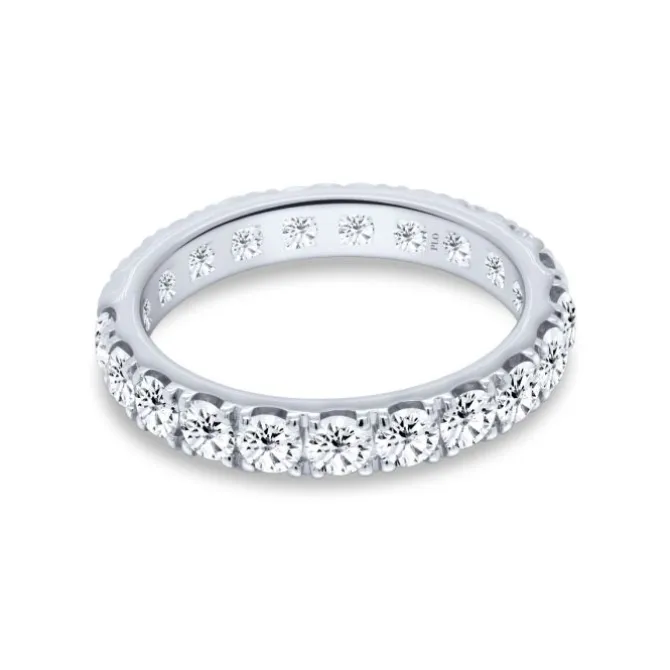 Anillo tipo alianza de oro blanco y diamantes de 1.75 quilates