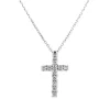 Colgante de cruz en oro blanco y diamantes de 0.35 quilates
