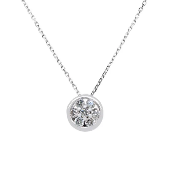 Colgante de oro blanco con 7 diamantes 0,25 quilates