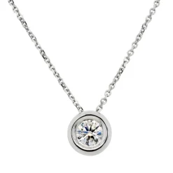 Colgante de oro blanco con diamante talla brillante 0,20 quilates