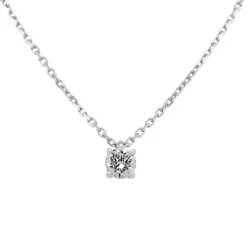 Colgante de oro blanco con diamante solitario de 0,30 quilates