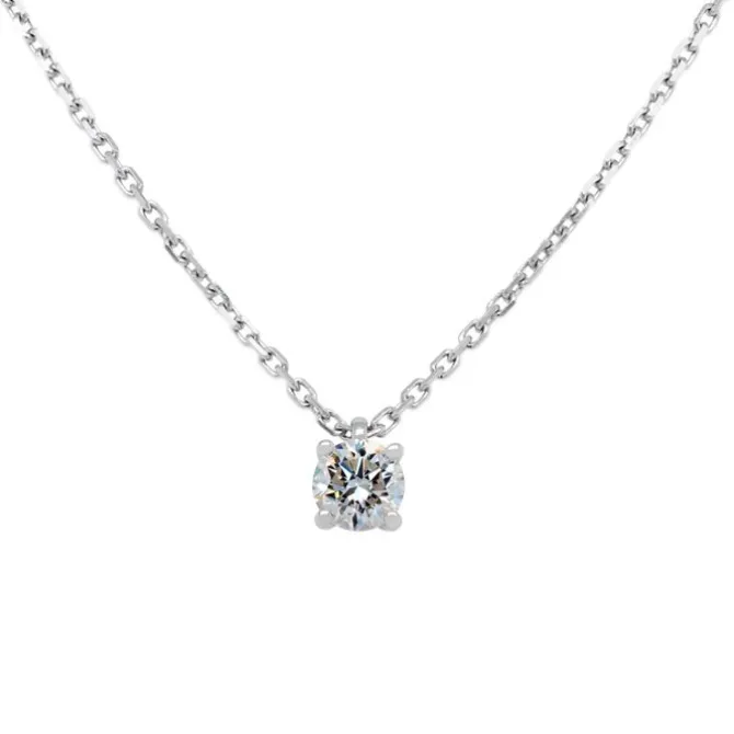 Colgante de oro blanco con diamante solitario de 0,30 quilates