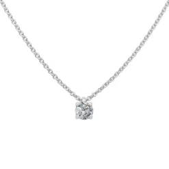 Colgante de oro blanco con diamante talla brillante de 0,20 quilates