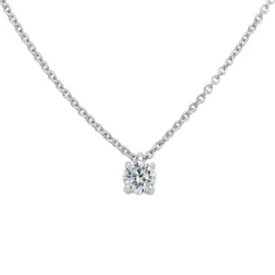 Colgante de oro blanco con diamante talla brillante de 0,25 quilates