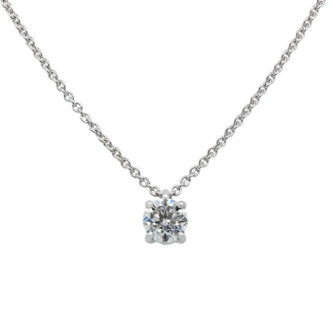 Colgante de oro blanco con diamante solitario 0,40 quilates