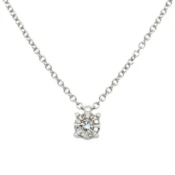 Colgante de Oro Blanco con diamantes talla brillante 0.06 quilates