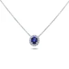 Colgante de oro blanco con diamantes 0.09 quilates y zafiro de 0,45 quilates