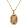 Colgante de Oro Rosa con Virgen Milagrosa y diamantes 0,11 quilates