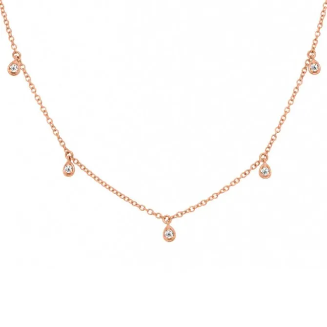 Colgante de oro rosa con diamantes 0.22 quilates
