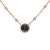 Colgante de oro rosa con diamantes blancos y diamantes negros 1.09 quilates