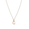 Colgante de oro rosa con inicial "C" y diamante