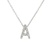 Colgante oro blanco con Inicial "A" de diamantes talla brillante 0,04 quilates