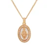 Colgante Virgen Milagrosa de madre perla, oro rosa y diamantes