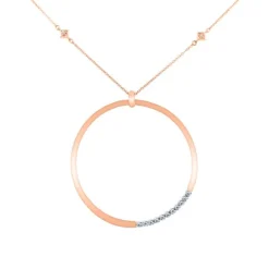 Collar de oro rosa con brillantes 0,16 quilates
