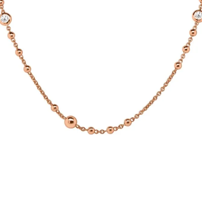 Collar de oro rosa con diamantes 0,80 quilates
