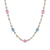 Collar de oro rosa con diamantes brown 0,98ct y zafiros 1,98ct