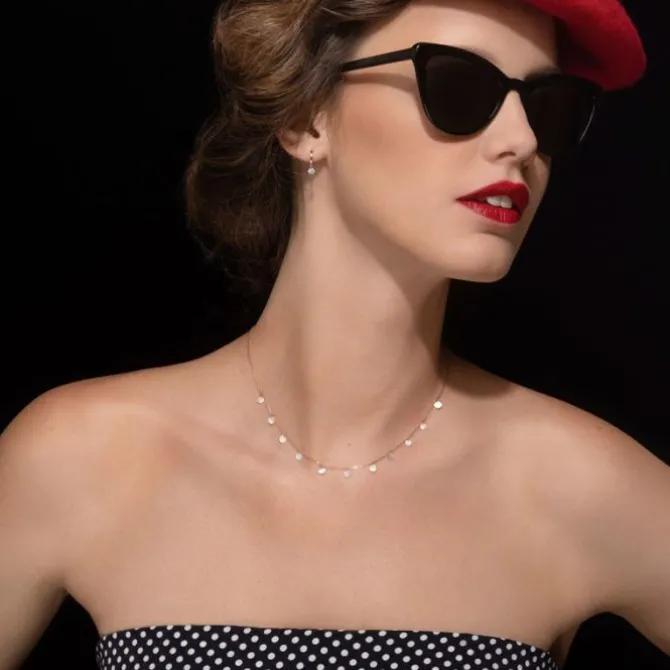 Collar La Brune & La Blonde Polka 11 madre perla blanco